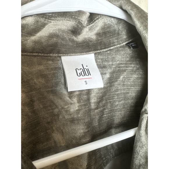 Cabi Sunday Topper Velvet Cropped Blazer Layering Jacket Womens Small Grey Brown - Picture 5 of 8